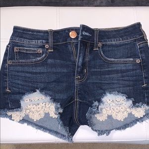 American Eagle shorts with lace pockets